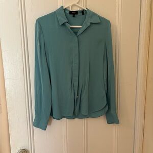 Theory Teal Button Down Shirt